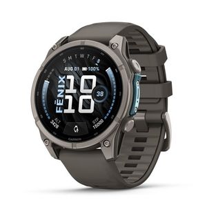 Fenix 9 Premium Multisport GPS Smartwatch, 47mm Titanium w/ Pebble Gray Band Product Image