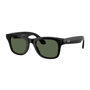 Ray-Ban Meta Wayfarer Large AI Glasses Shiny Black/G-15 Green G-15 Green Shiny Black Product Image