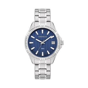 Ladies Aqualuxx Silver-Tone Stainless Steel Crystal Watch Blue Dial Product Image