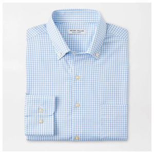 Peter Millar Hanford Performance Twill Sport Shirt Small Cottage Blue Size: Small Product Image