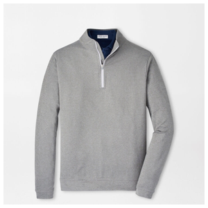 Peter Millar Perth Melange Performance Quarter-Zip Medium Smoke Size: Medium Product Image