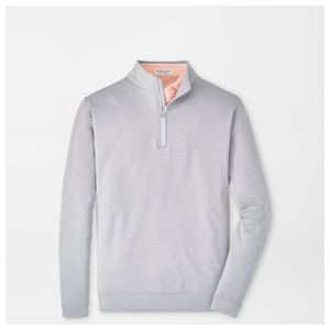 Peter Millar Perth Melange Performance Quarter-Zip Small Gale Grey Size: Small Product Image