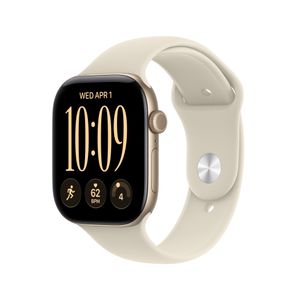 Apple Watch Series 12 GPS 46mm Light Gold Aluminum Case with Sand Sport Band - M/L Product Image