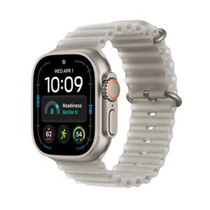 Apple Watch Ultra 4 GPS + Cellular 49mm Natural Titanium Case with Translucent Gray Ocean Band Product Image