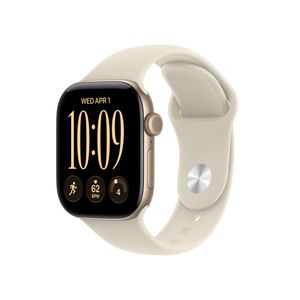Apple Watch Series 12 GPS + Cellular 42mm Light Gold Aluminum Case with Sand Sport Band - M/L Product Image