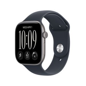 Apple Watch Series 12 GPS + Cellular 46mm Space Gray Aluminum Case with Navy Blue Sport Band - S/M Product Image
