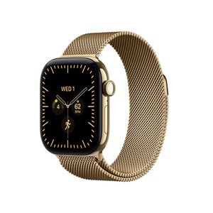 Apple Watch Series 12 GPS + Cellular 42mm Radiant Gold Titanium Case with Radiant Gold Milanese Loop Product Image
