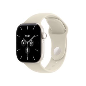 Apple Watch Series 12 GPS + Cellular 42mm Pearl White Ceramic Case with Sand Sport Band - M/L Product Image