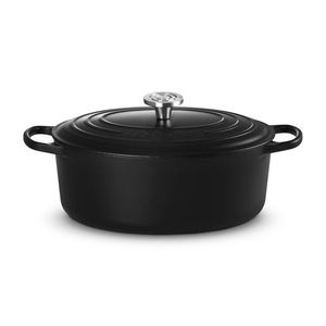 6.75qt Signature Cast Iron Oval Dutch Oven Licorice Product Image