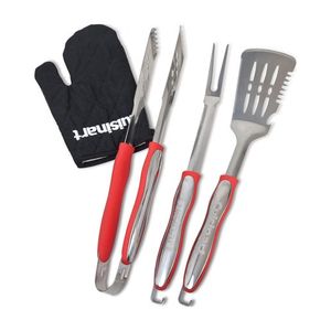 3pc Grill Tool Set w/Grill Glove, Red Product Image