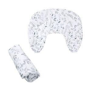 Boppy Nursing Pillow Cover, Gray Beige Leaves Product Image