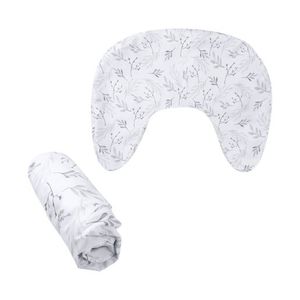 New Boppy Nursing Pillow Cover, Gray Gentle Leaves Product Image