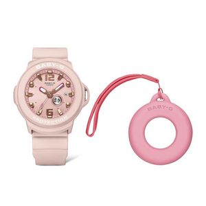 Ladies Baby-G + PLUS Convertible Analog Pink Resin Watch w/ Holder, Pink Dial Product Image