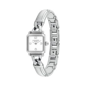 Ladies Cass Silver-Tone Stainless Steel Bangle Bracelet White Dial Product Image