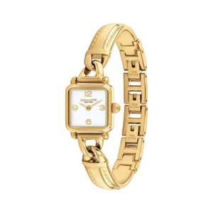 Ladies Cass Gold-Tone Stainless Steel Bangle Bracelet White Dial Product Image