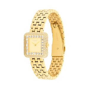 Ladies Cass Gold-Tone Stainless Steel Crystal Watch Gold Dial Product Image
