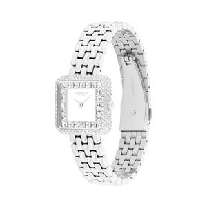 Ladies Cass Silver-Tone Stainless Steel Crystal Watch Silver Dial Product Image
