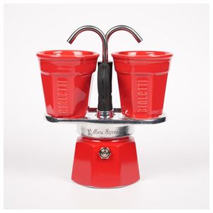 Mini Moka Pot Espresso Gift Set w/ 2 Cups, Red Product Image