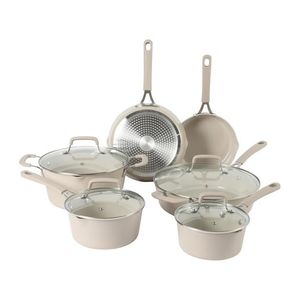 Heathland 10pc Premium Ceramic Induction Cookware Set Taupe Product Image