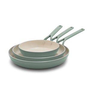 Alto Ceramic Nonstick 3pc Fry Pan Set, Clay Product Image