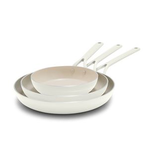 Alto Ceramic Nonstick 3pc Fry Pan Set, Cream Product Image