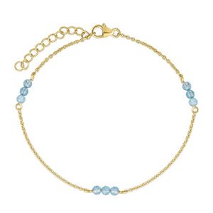 Blue Topaz  Station Bracelet Gold Product Image