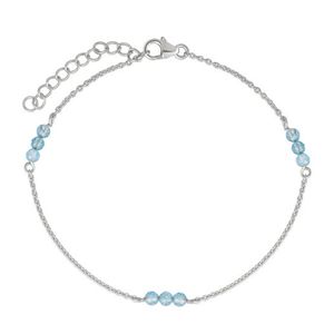 Blue Topaz  Station Bracelet Silver Product Image