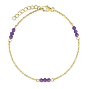 Amethyst Station Bracelet Gold Product Image