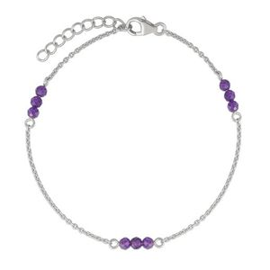 Amethyst Station Bracelet Silver Product Image