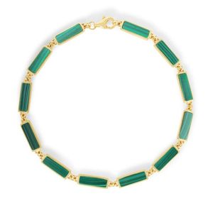 Malachite Gemstone Inlay Bracelet Gold Product Image