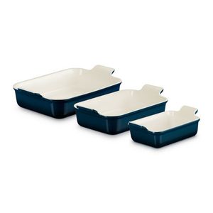 3pc Heritage Stoneware Rectangular Baking Dish Set, Nuit Product Image