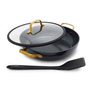 Reserve Pro Ceramic Nonstick 3.75qt Everyday Pan w/ Lid & Turner, Black Product Image