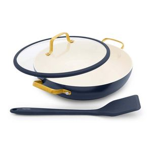 Reserve Pro Ceramic Nonstick 3.75qt Everyday Pan w/ Lid & Turner, Twilight Blue Product Image