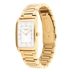 Unisex Elliot Gold-Tone Stainless Steel Rectangle Watch White Dial Product Image