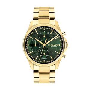 Mens Oliver Chronograph Gold-Tone Stainless Steel Watch Green Dial Product Image