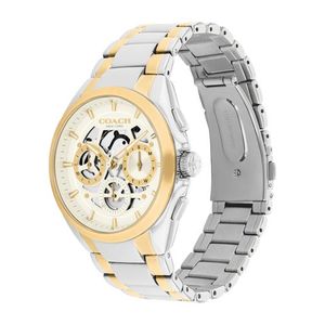 Mens Jackson Chronograph Two-Tone Stainless Steel Watch Chalk Skeleton Dial Product Image