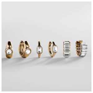 BaubleBar Tyra Waterproof Earring Set Gold/Pave Product Image