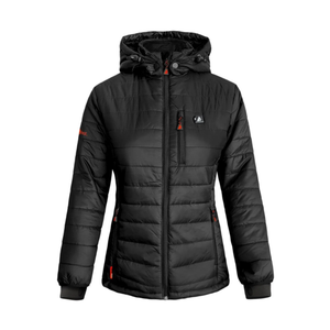 ActionHeat 5V Women's Insulated Puffer Battery Heated Jacket with Hood Large Black Product Image