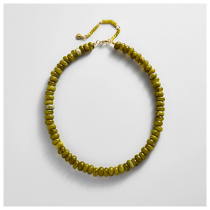 BaubleBar Joyce Semi-Precious Beaded Necklace Olive Product Image