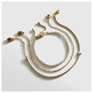 BaubleBar Catherine Waterproof Bracelet Set Gold/Pave Product Image