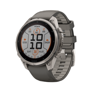 Garmin Fenix 9 Pro Solar 47mm GPS Smartwatch Titanium with Pebble Gray Silicone Band Product Image