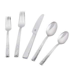 King 45pc Hammered 18/10 Stainless Steel Flatware Menu Set Product Image