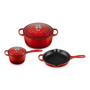 5pc Signature Cast Iron Cookware Set, Cerise Product Image