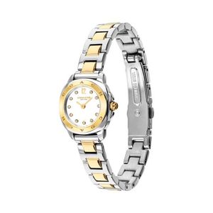 Ladies Kitt Two-Tone Stainless Steel Watch w/ Crystal Markers White Dial Product Image