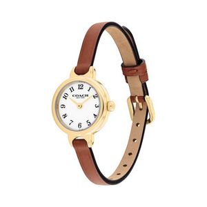 Ladies Iris Gold & Brown Leather Strap Watch White Dial Product Image