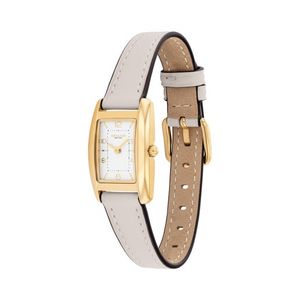 Ladies Reese Gold & Chalk Leather Strap Watch Silver Dial Product Image