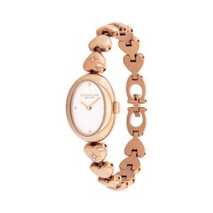 Ladies Sammy Rose Gold-Tone Stainless Steel Heart Watch White Dial Product Image