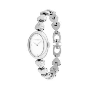 Ladies Sammy Silver-Tone Stainless Steel Heart Watch White Dial Product Image