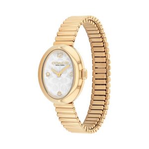 Ladies Sammy Gold-Tone Stainless Steel Stretch Watch White Dial Product Image