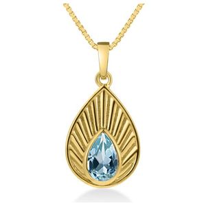 Blue Topaz Aura Necklace Gold Product Image